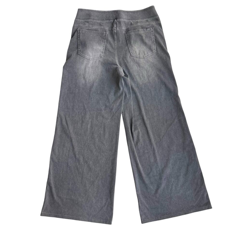 Halara Flex Denim Wide Leg Jeans Gray Distressed TikTok Viral Athleisure XL - Picture 4 of 13